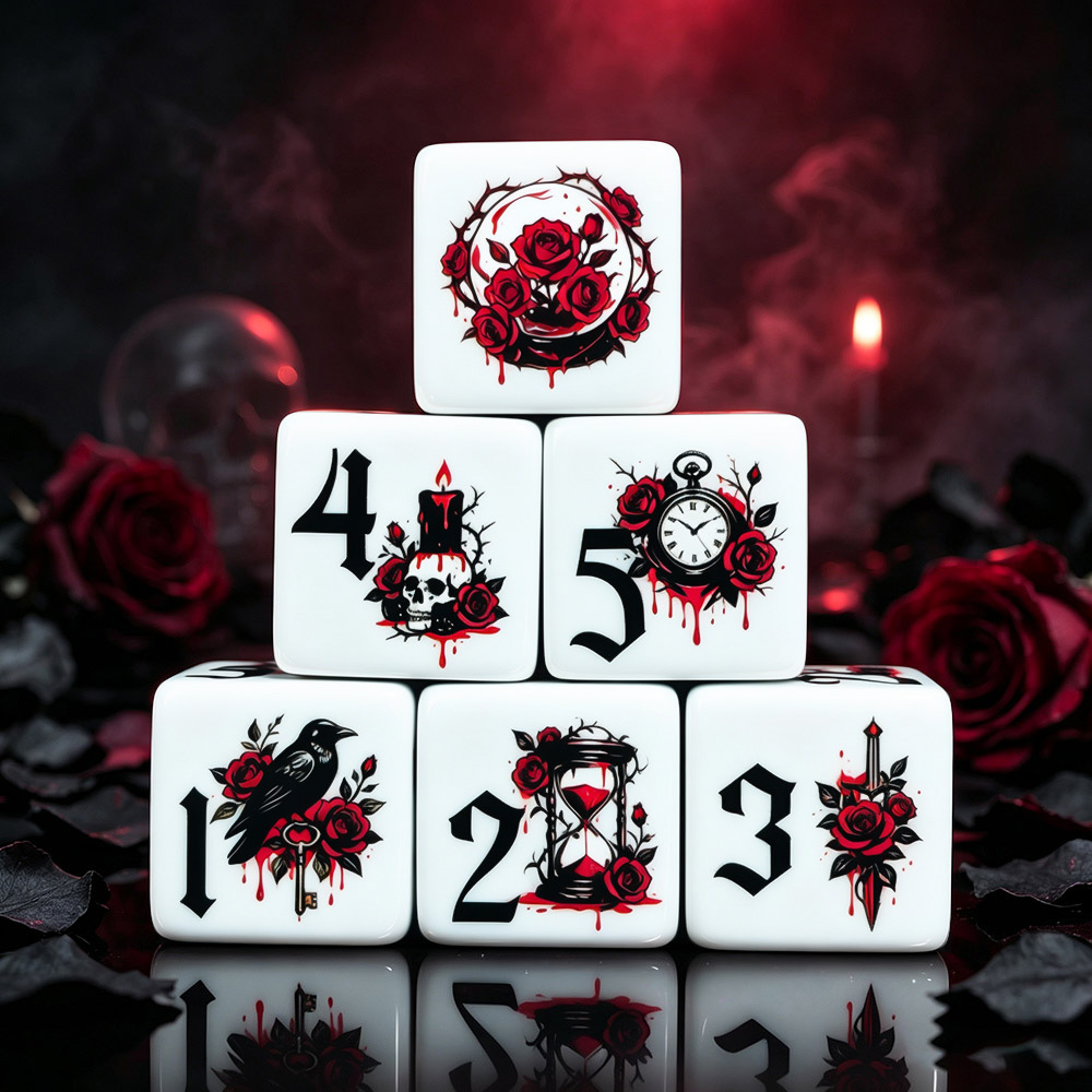 Board Game Print - Set di 12 Dadi Acrilici D6