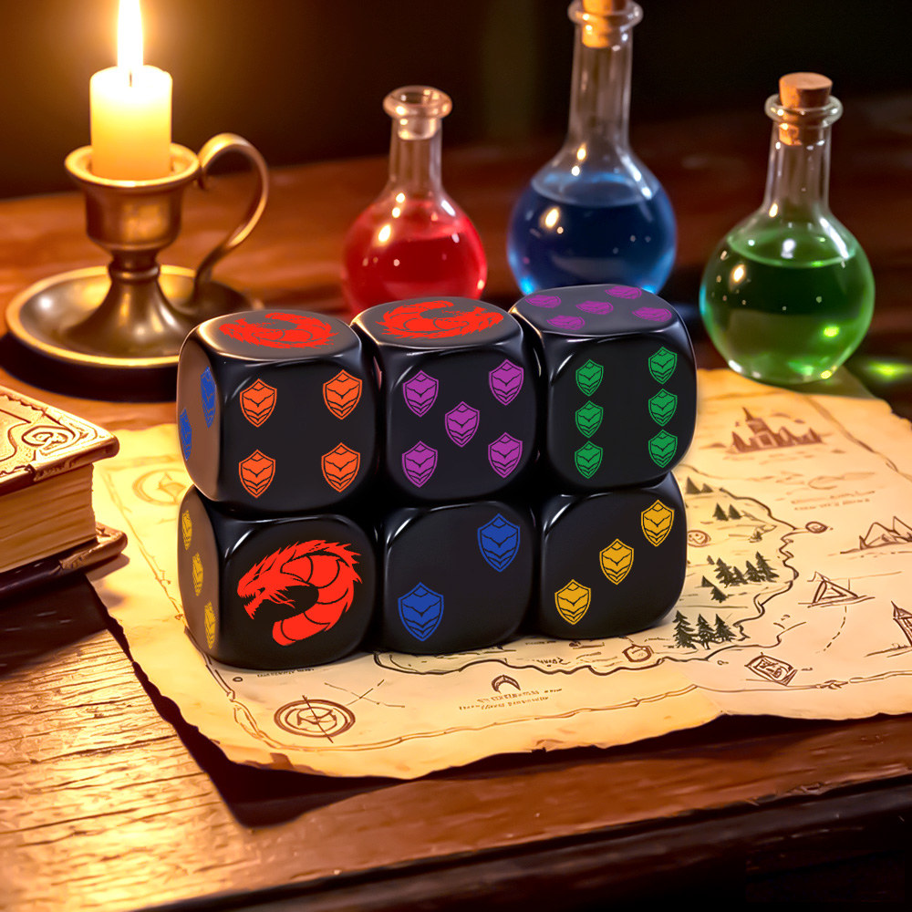 Board Game Rpg - Set di 6 Dadi Poliedrici D6