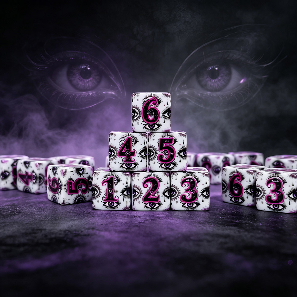 Board Game Print - 12 Pezzi Dadi Acrilici D6 da